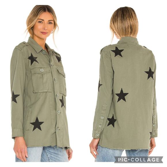 pistola Jackets & Blazers - Pistola Camilo Jacket Army Green Star Print Size Medium